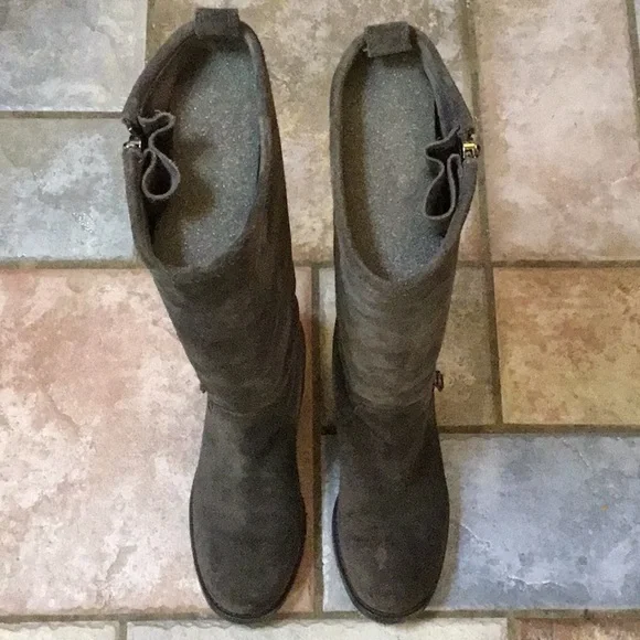 Jimmy Choo Gray Suede Heel Boots - Picture 3 of 16